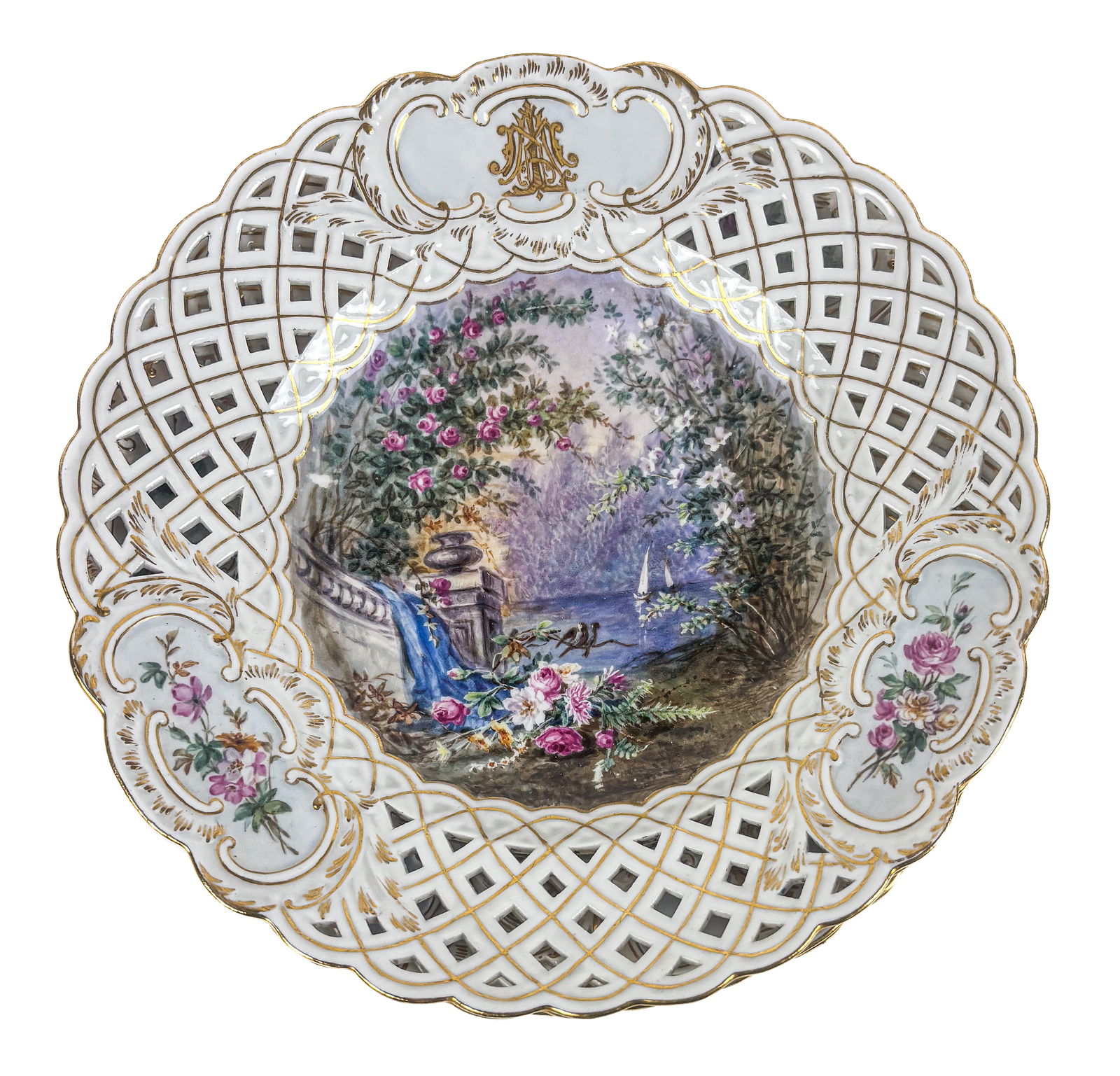 Meissen Reticulated Dessert Plates, 6 (1 of 12)