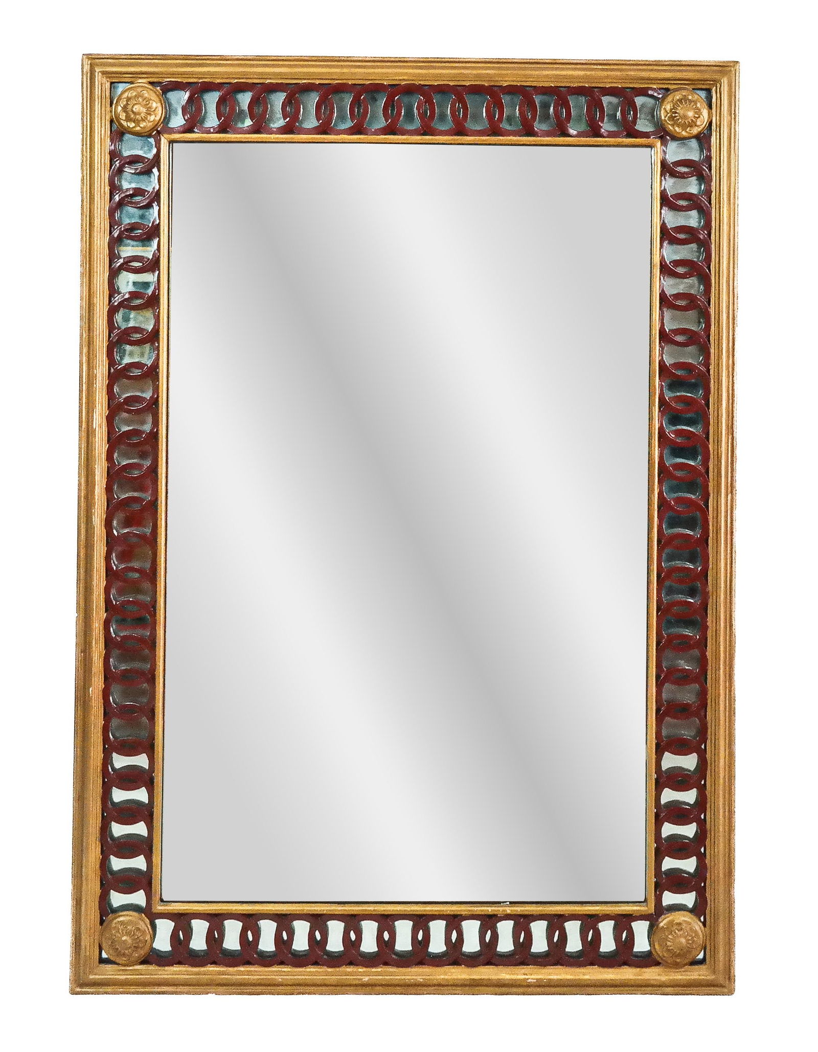 Vintage Gilt Framed Paint Decorated Mirror (1 of 9)