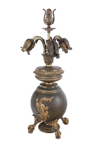 Neoclassical Bronze Four-Light Lamp
