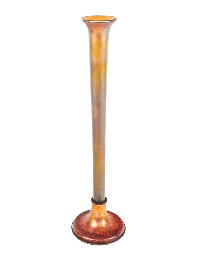 Louis C Tiffany Furnaces Inc Favrile & Bronze Vase (1 of 13)