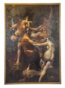 After W.A. BOUGUEREAU: Allegorical Oil Painting