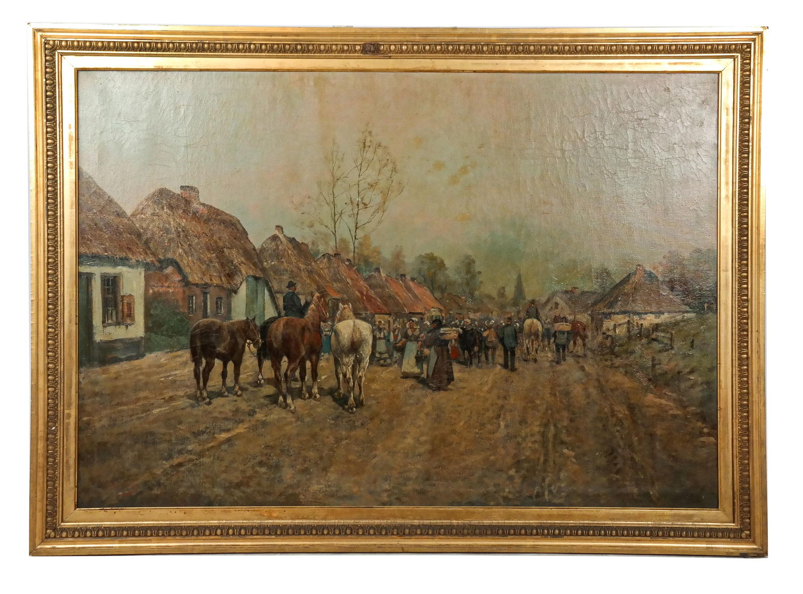 Continental School: Street Scene - Oil On Canvas (1 of 13)