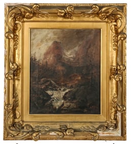 Mountain Landscape - Oil On Canvas Painting