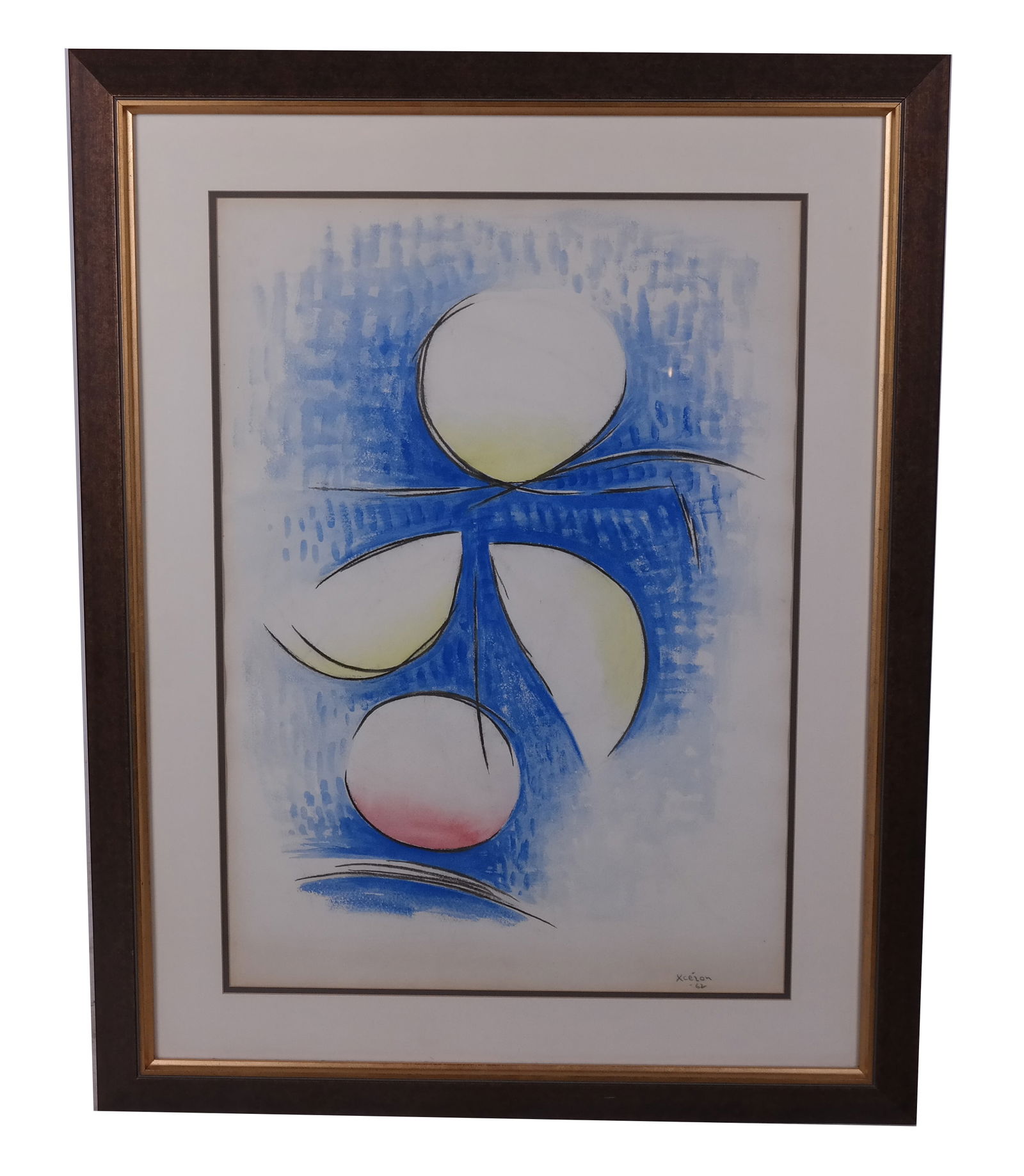 Jean XCERON: "Two Circles No. 55" - Watercolor (1 of 13)
