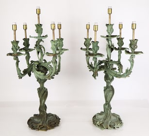 Pair of Louis XV Bronze Candelabra