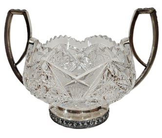 Latvia Silver .875 Quality & Crystal Centerpiece