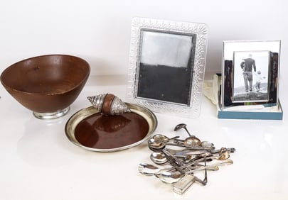 Group of Silver, Plate, Metal & Crystal Items, 20+