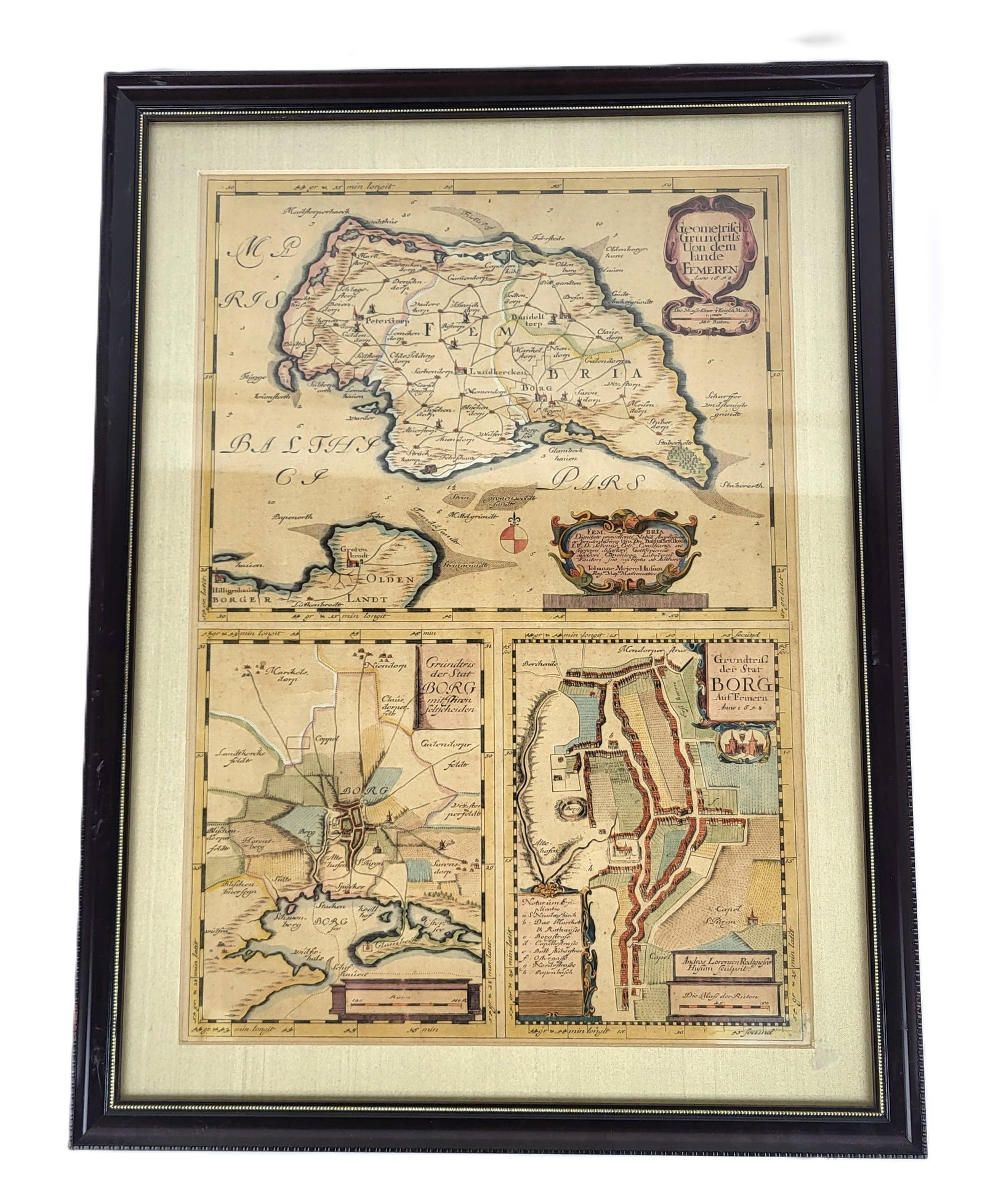 Framed Antique German Baltic Sea Islands Map (1 of 8)