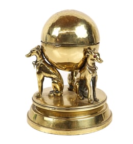 Art Deco Gilt Brass Inkwell