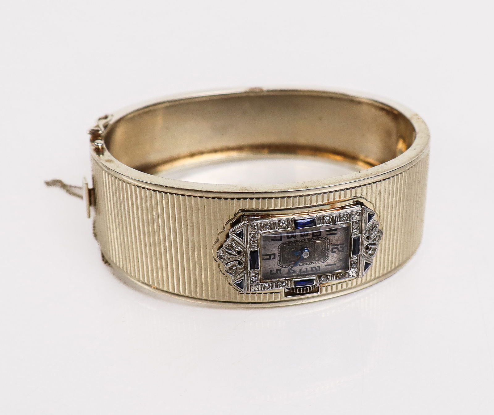Gold, Diamond & Sapphire Watch Bracelet (1 of 9)