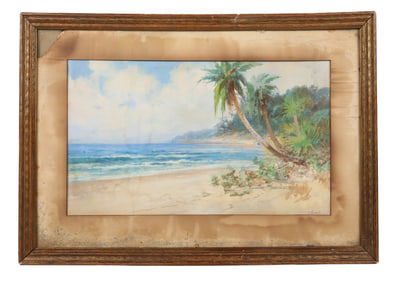 Victor CASENELLI: Beach Scene - Watercolor