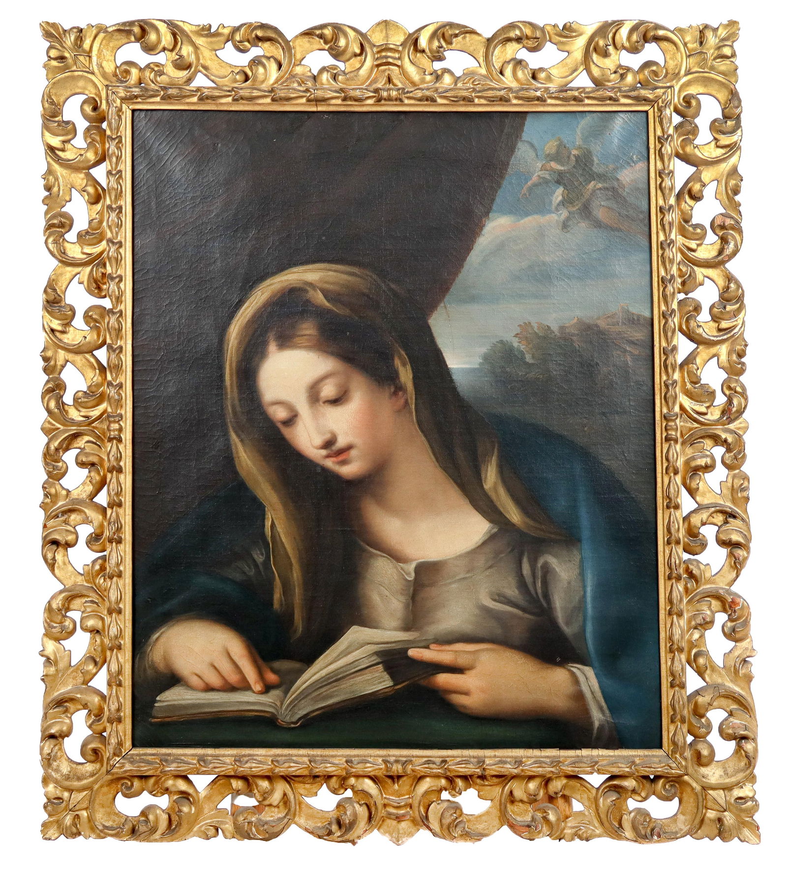 Italian School: Woman And Angel - Oil On Canvas (1 of 9)