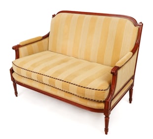 Louis XVI Carved and Upholstered Settee