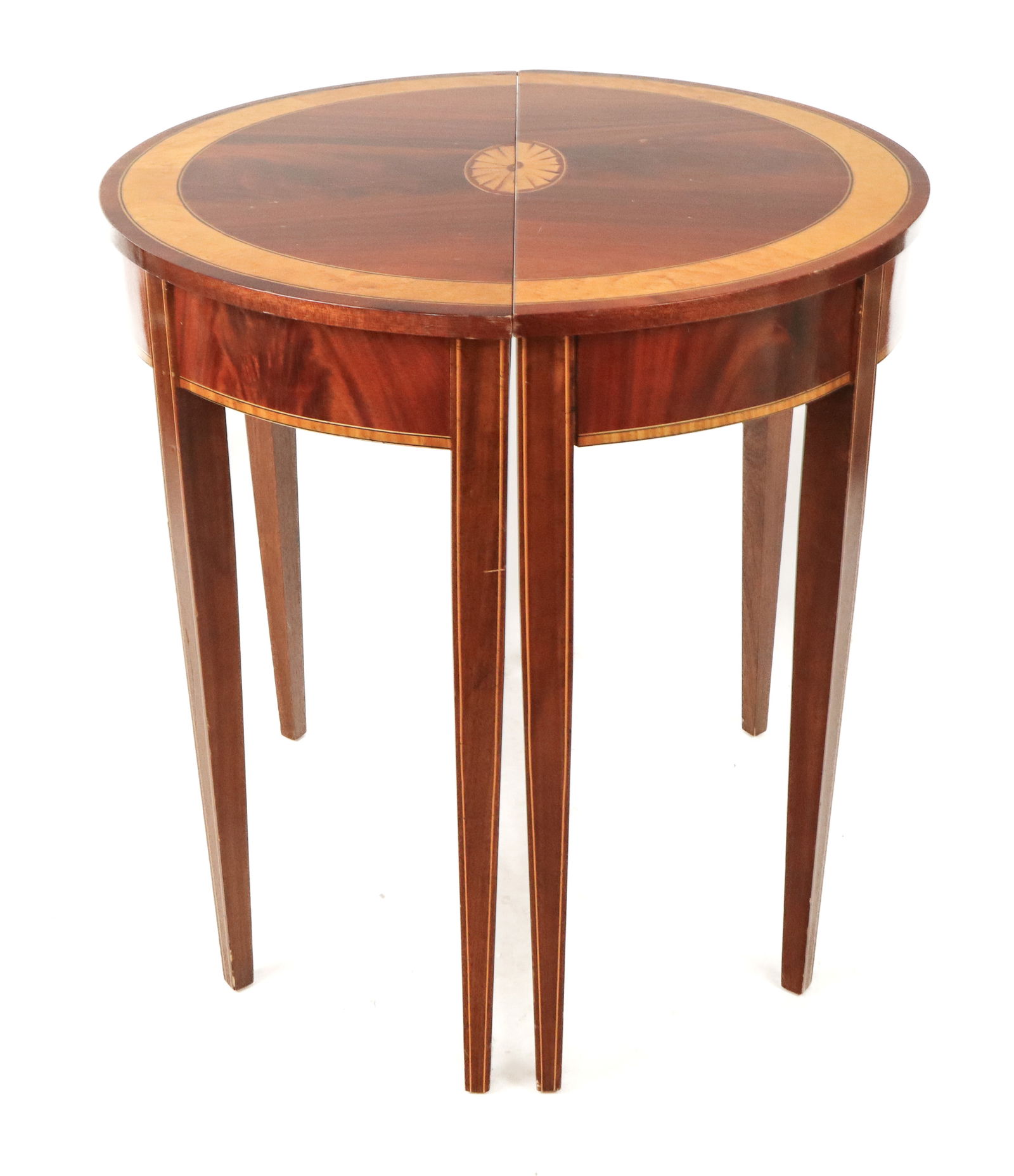 Pair of Georgian Mahogany Demilune Tables (1 of 10)