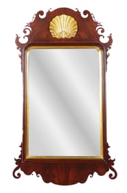 Chippendale Style Flame Mahogany and Gilt Mirror