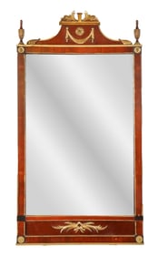 George III Mahogany and Bronze Dore Mirror