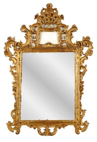 Carved and Gilt Wood Rococo Mirror