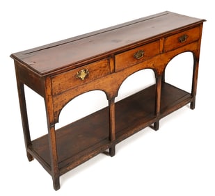 English Provincial Walnut Three-Drawer Sideboard