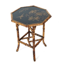 Victorian Burnt Bamboo Side Table