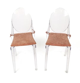 After Phillipe Starck Ghost Chairs, Pair