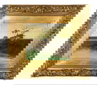 19th/20th Century Marshland Scene - Oil on Canvas