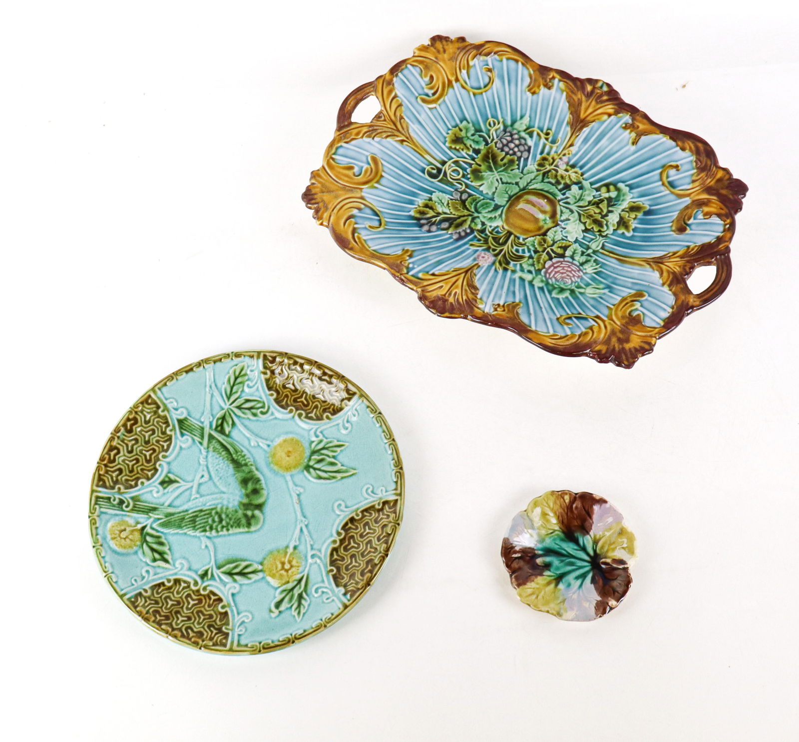 3 19th C. Hand-Painted Majolica Articles (1 of 18)