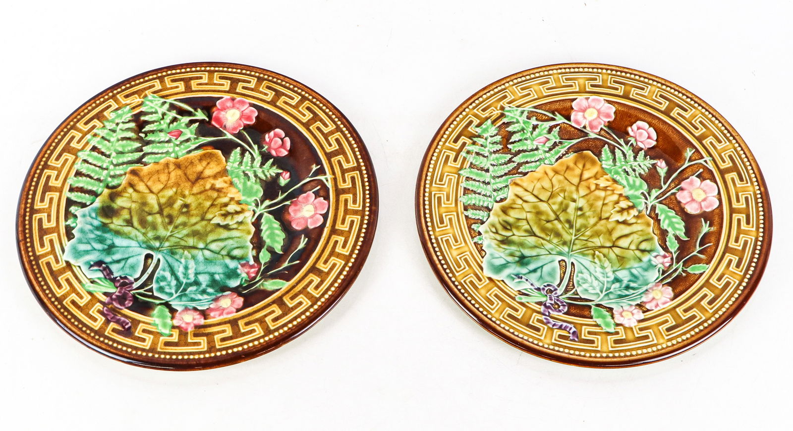 2 19th C. Choisy-le-Roi French Majolica Plates (1 of 12)