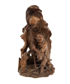 Chinese Carved Root Wood Figural Sculpture