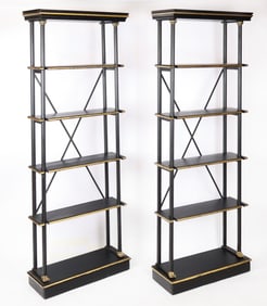 Pair of Gilt Decorated French Empire Etageres