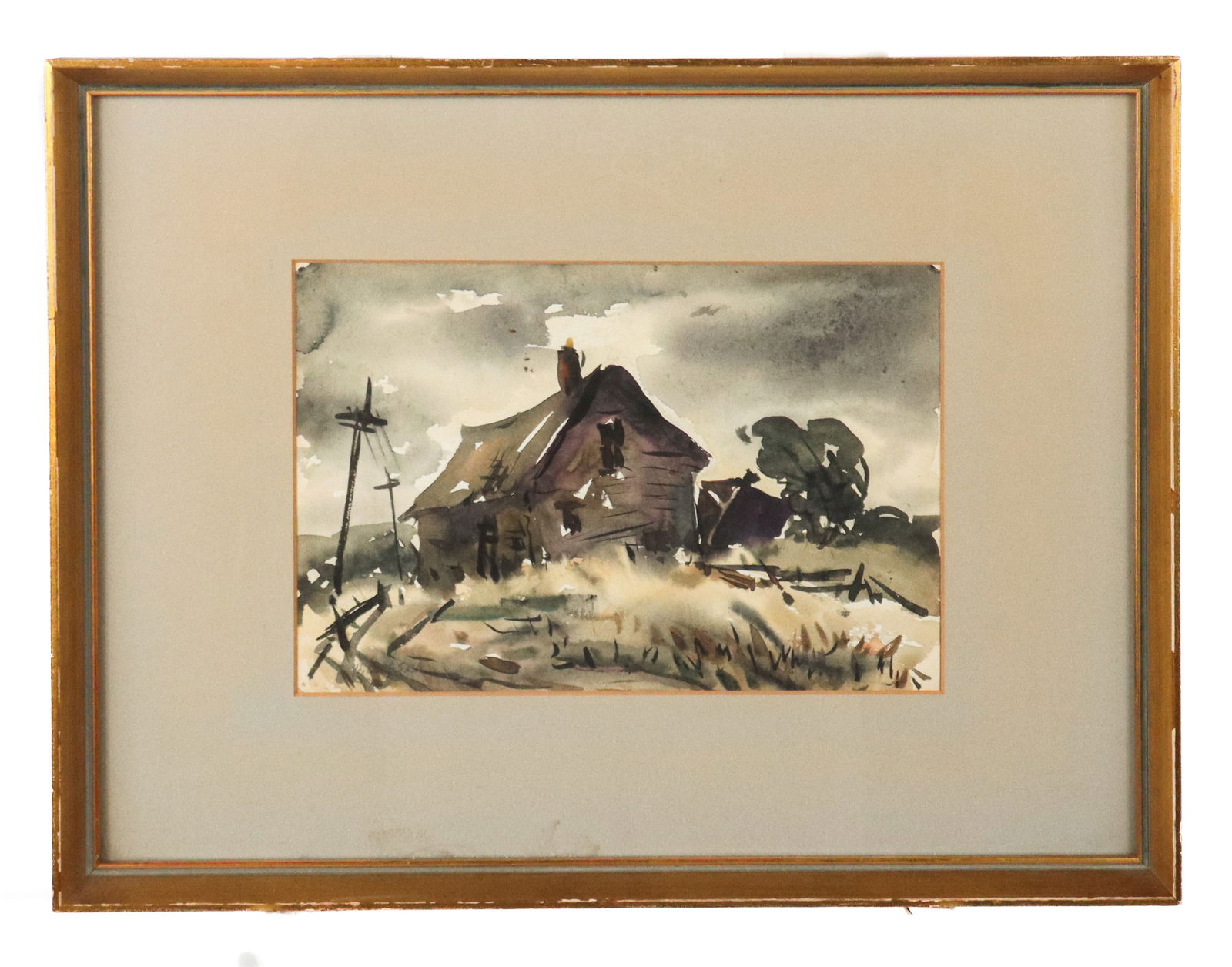 Attrib. Henry GASSER: Landscape w/ House - W/C (1 of 10)