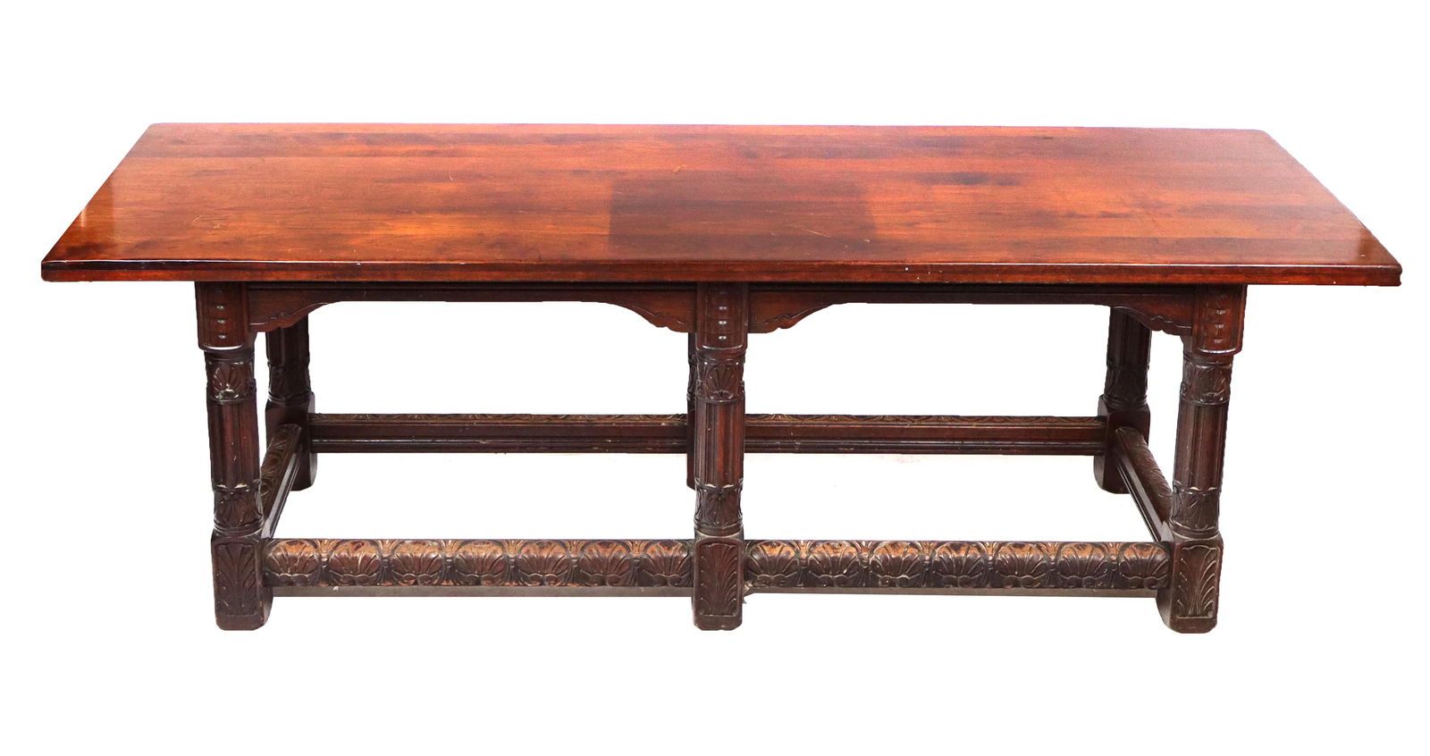 Renaissance Revival Carved Oak Trestle Table (1 of 8)