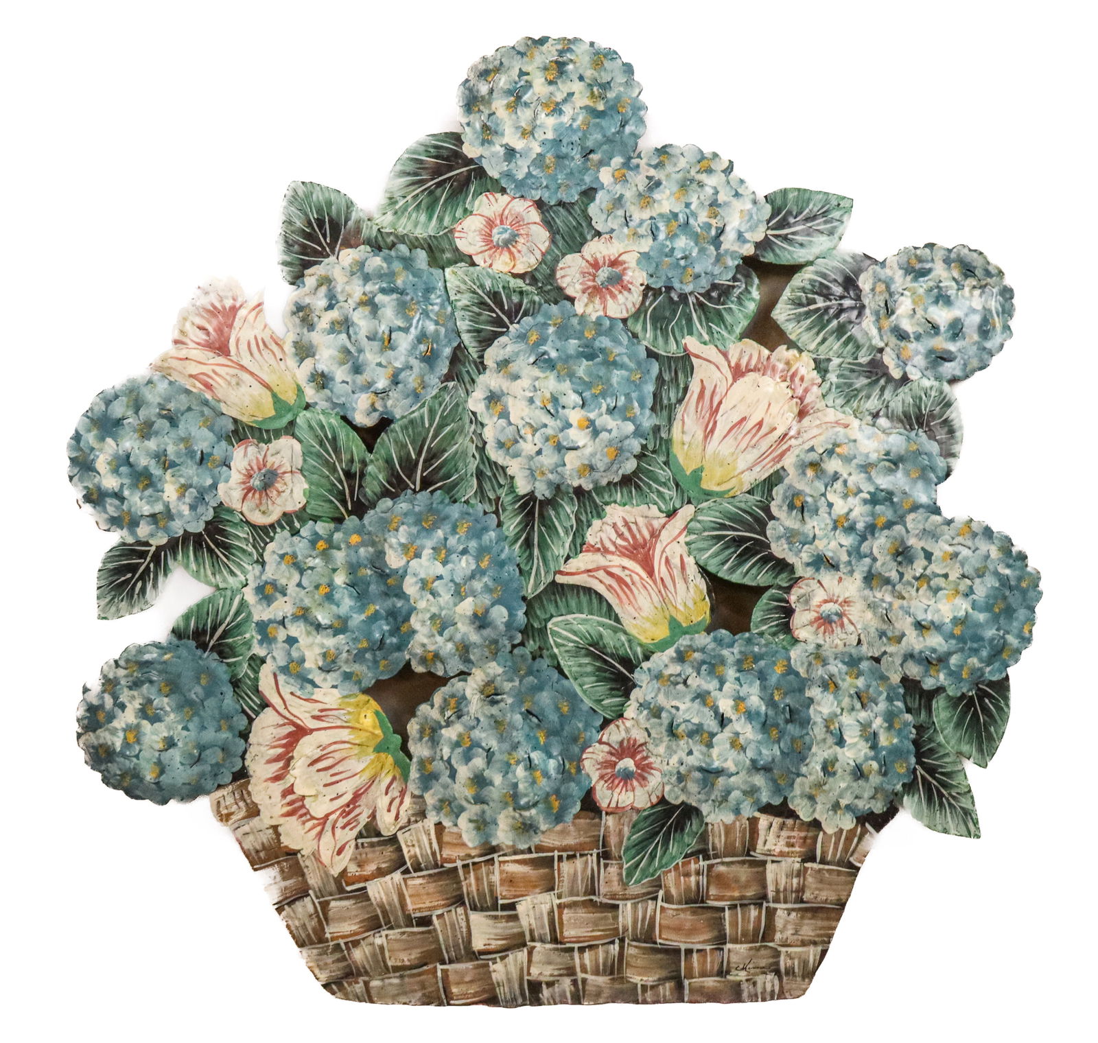 Victorian Floral Painted Tole Firescreen (1 of 5)