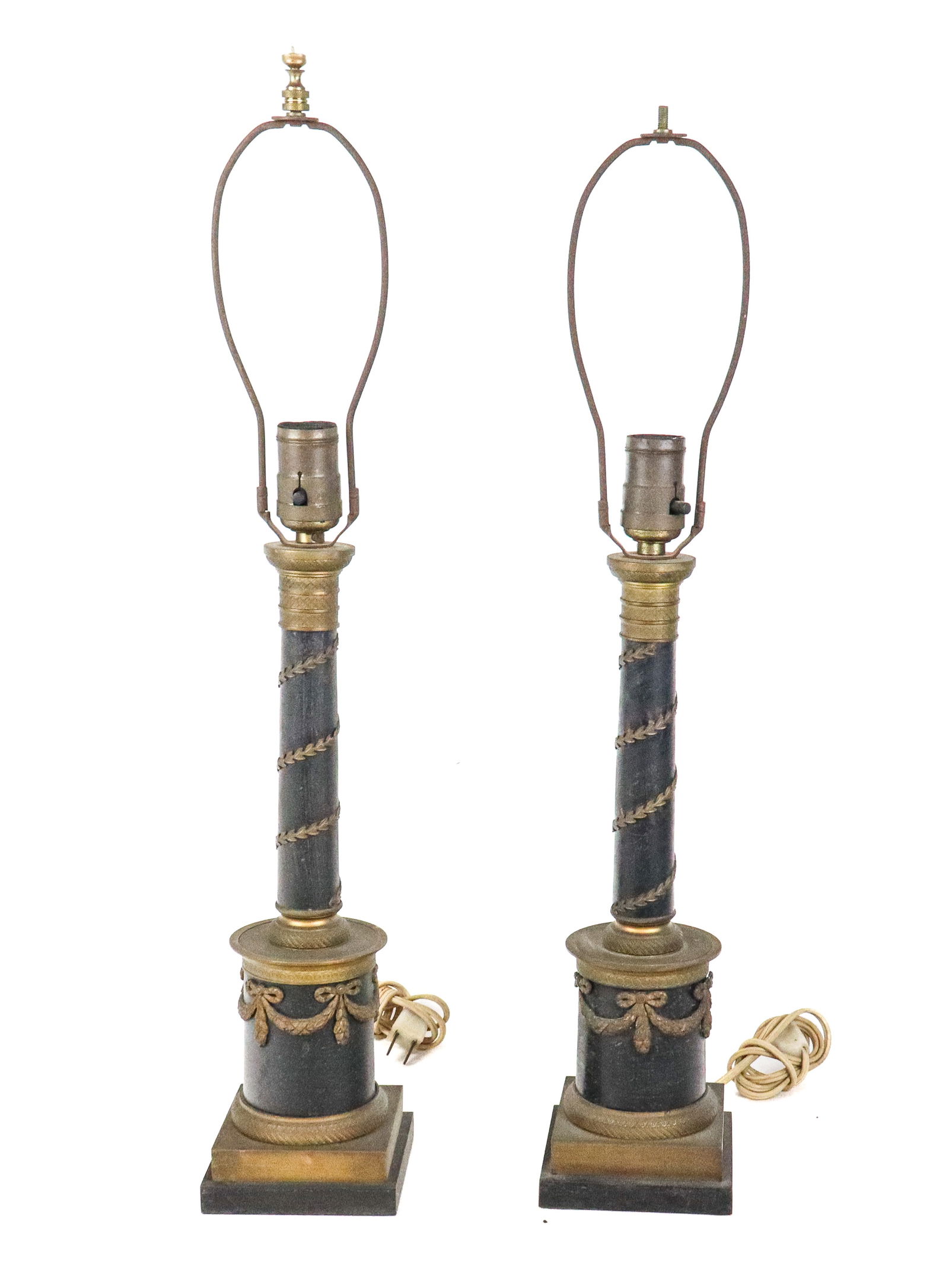 Pair of Neoclassical Column Form Table Lamps (1 of 10)