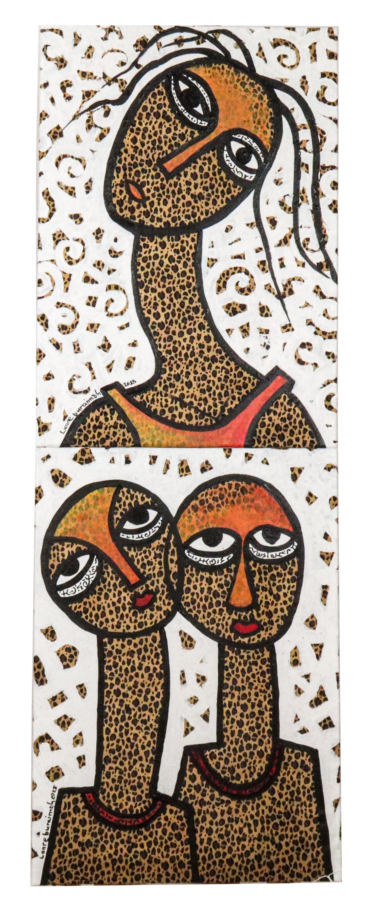 Lanre BURAIMOH: 2 Abstract Paintings on Fabric (1 of 10)