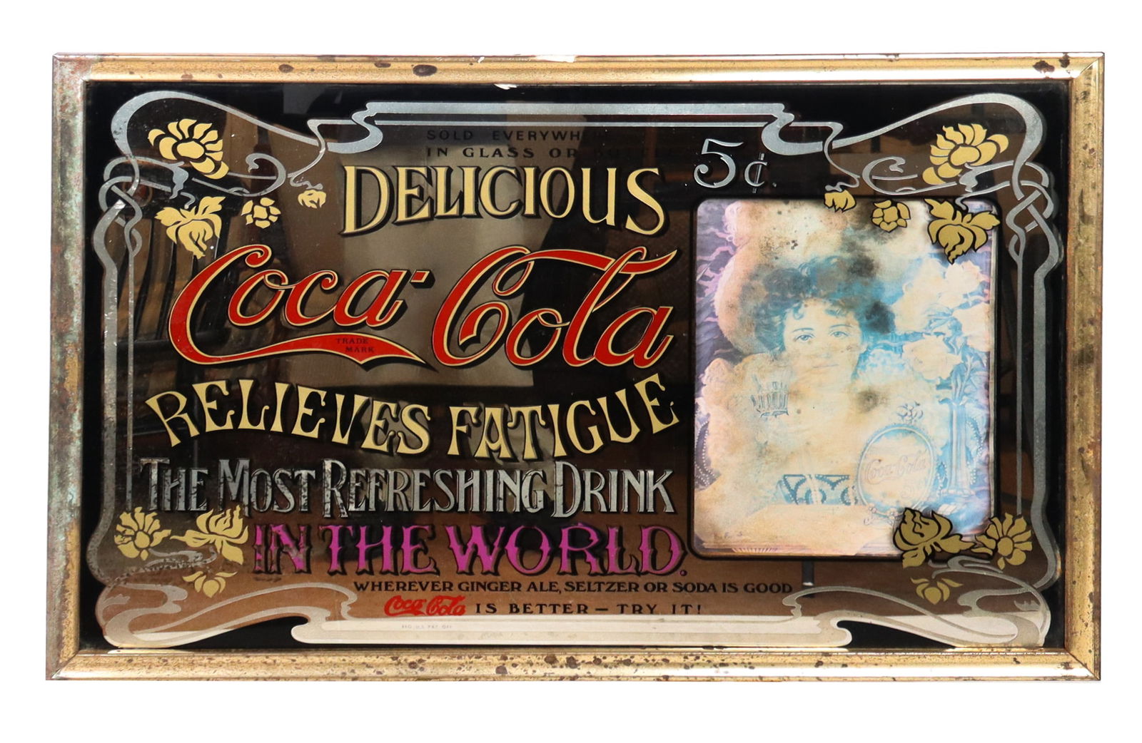 Vintage Coca Cola Advertisement / Pub Mirror (1 of 6)