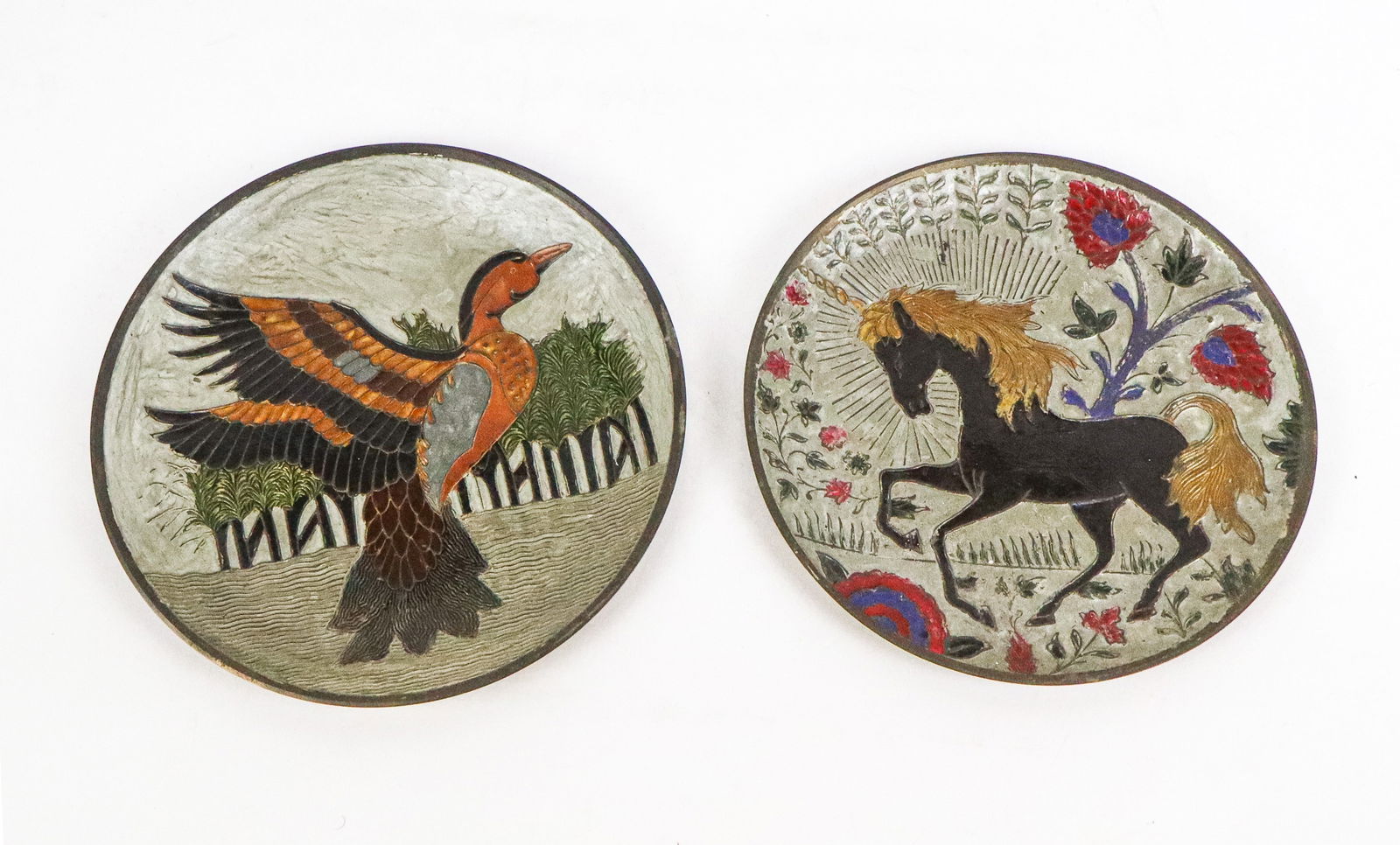 Enesco Enamel Decorated Plates, 2 (1 of 10)