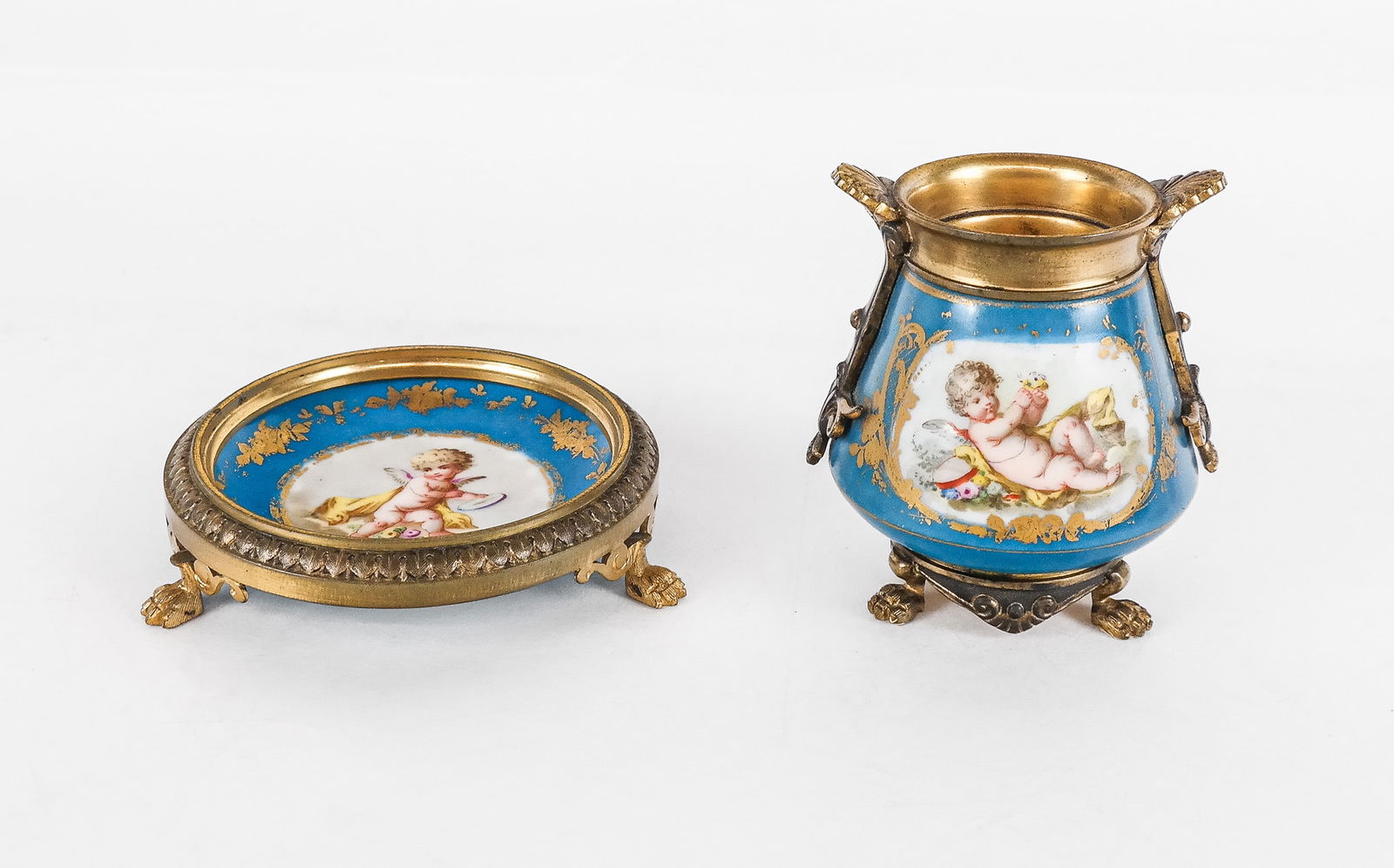 French Decorated Vase And Footed Dish (1 of 11)