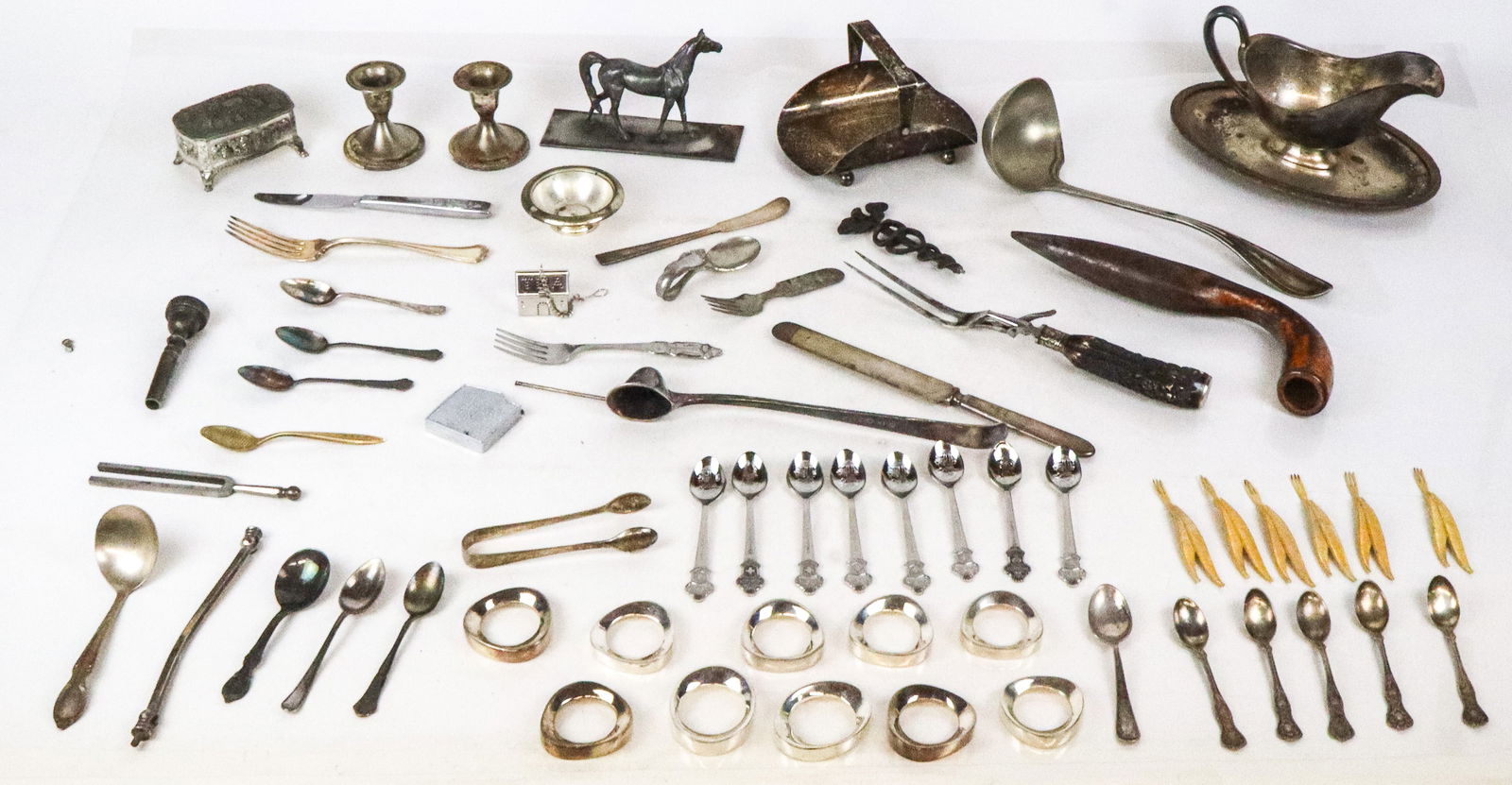 Group of Silver Plate and Metal Items, 50+ (1 of 17)