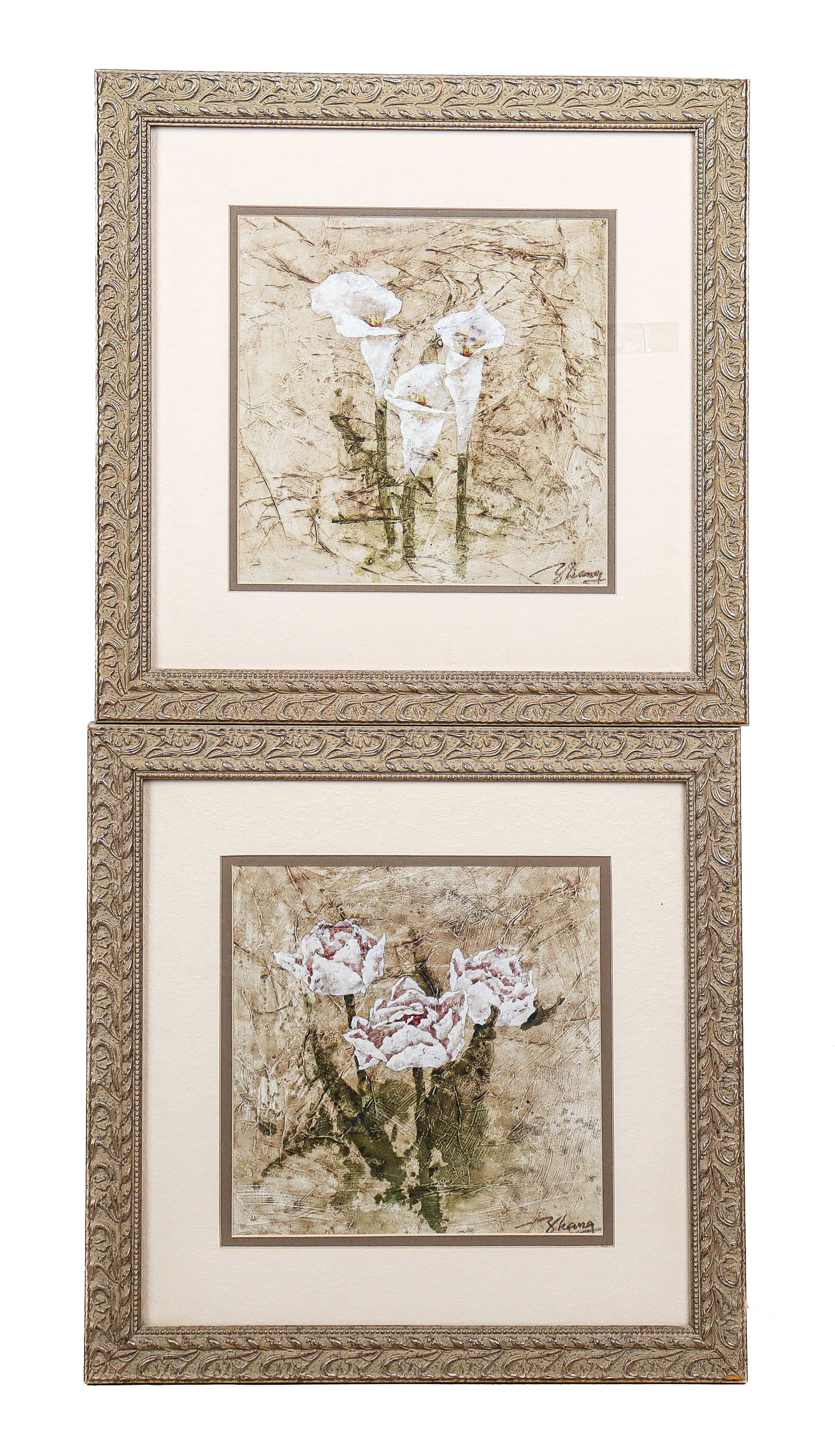 After B.J. ZHANG: Pair Of Floral Pictures (1 of 10)