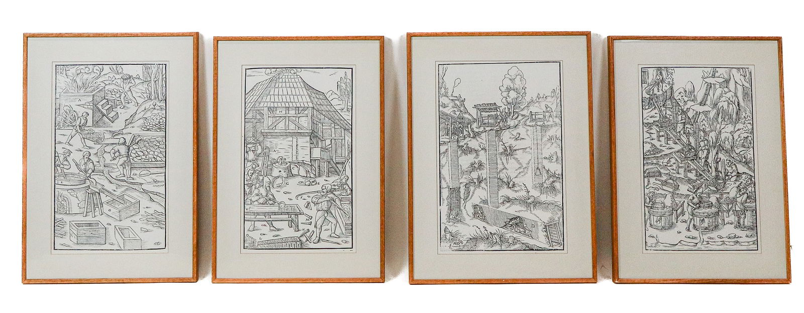 4 Reproduction Prints, "De Re Metallica" (1 of 20)