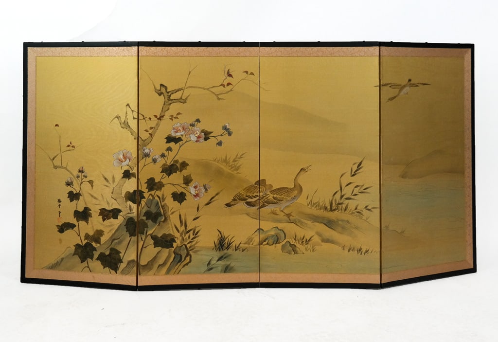 Chinese Ink On Silk Screen with Plum Blossoms (1 of 14)