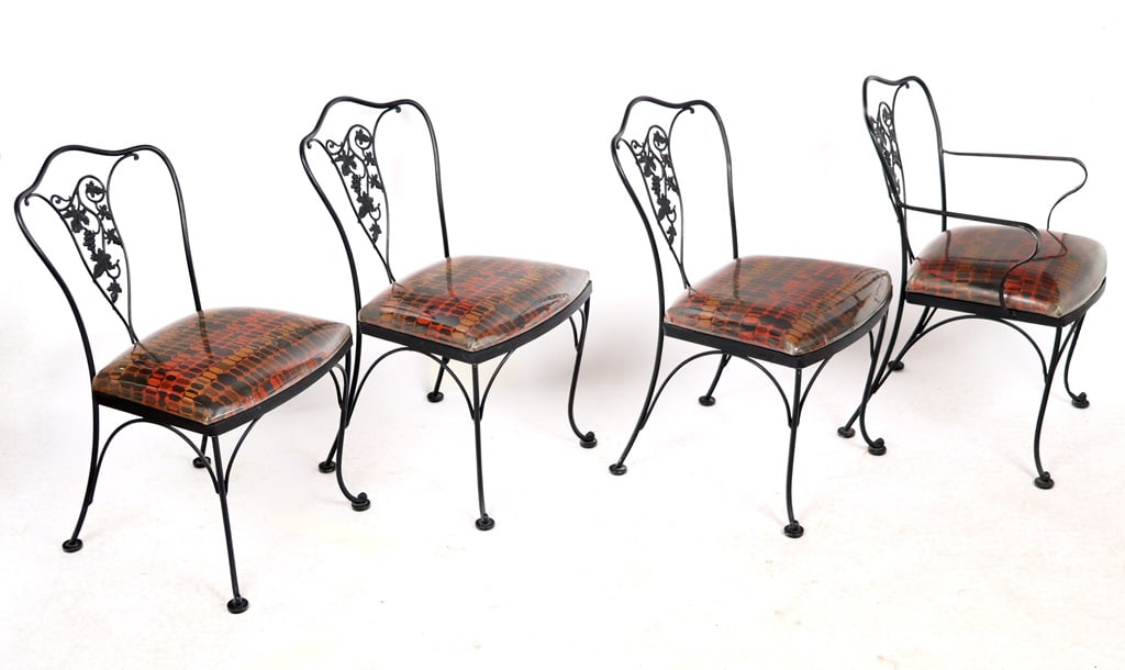 Iron and Grape Decorated Outdoor Dining Set, 5 - 11