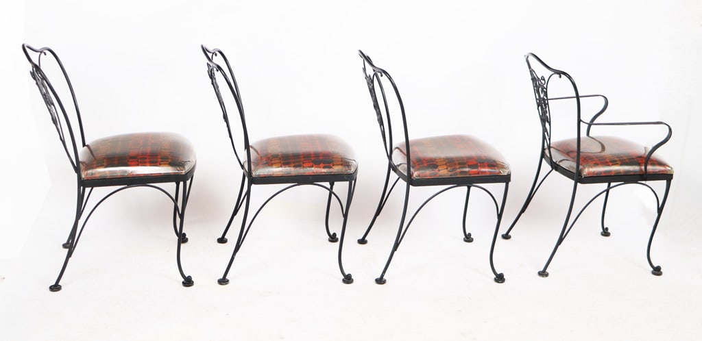 Iron and Grape Decorated Outdoor Dining Set, 5 - 12