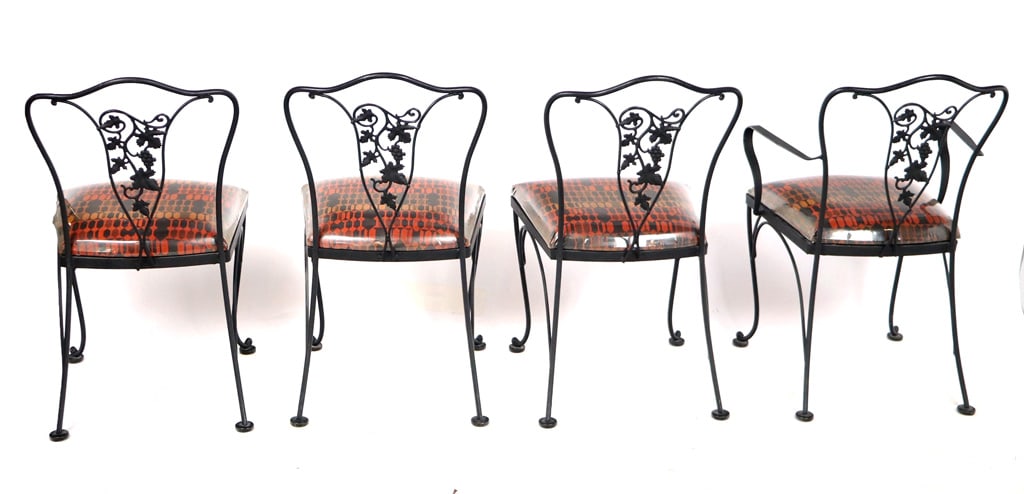 Iron and Grape Decorated Outdoor Dining Set, 5 - 13