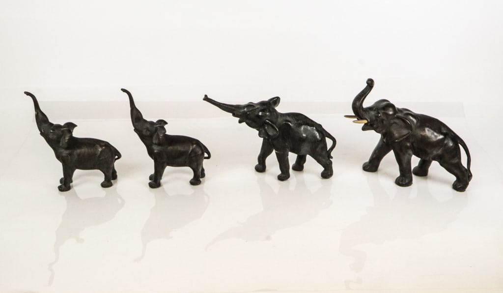 Four Bronze Elephants - 4
