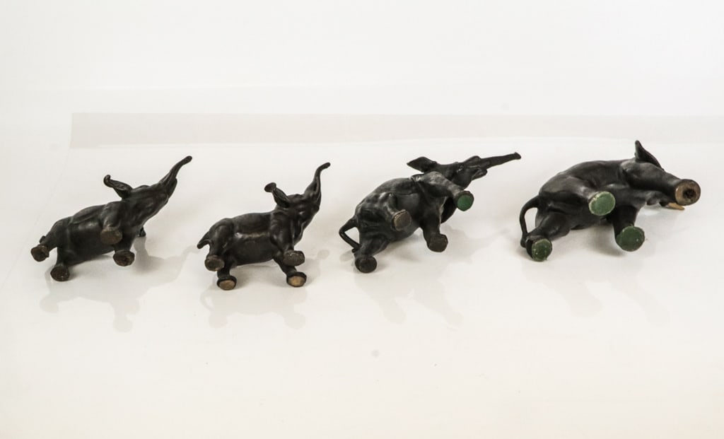 Four Bronze Elephants - 7