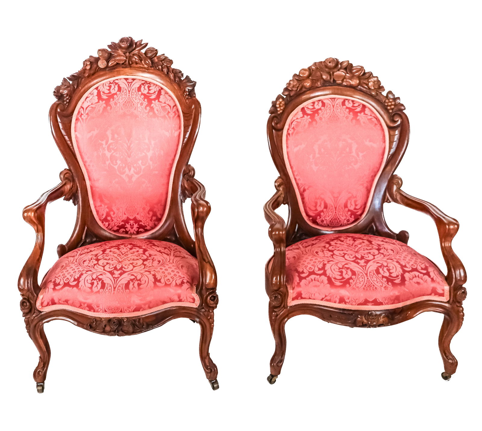 Belter Companion Pair of Victorian Open Armchairs (1 of 18)