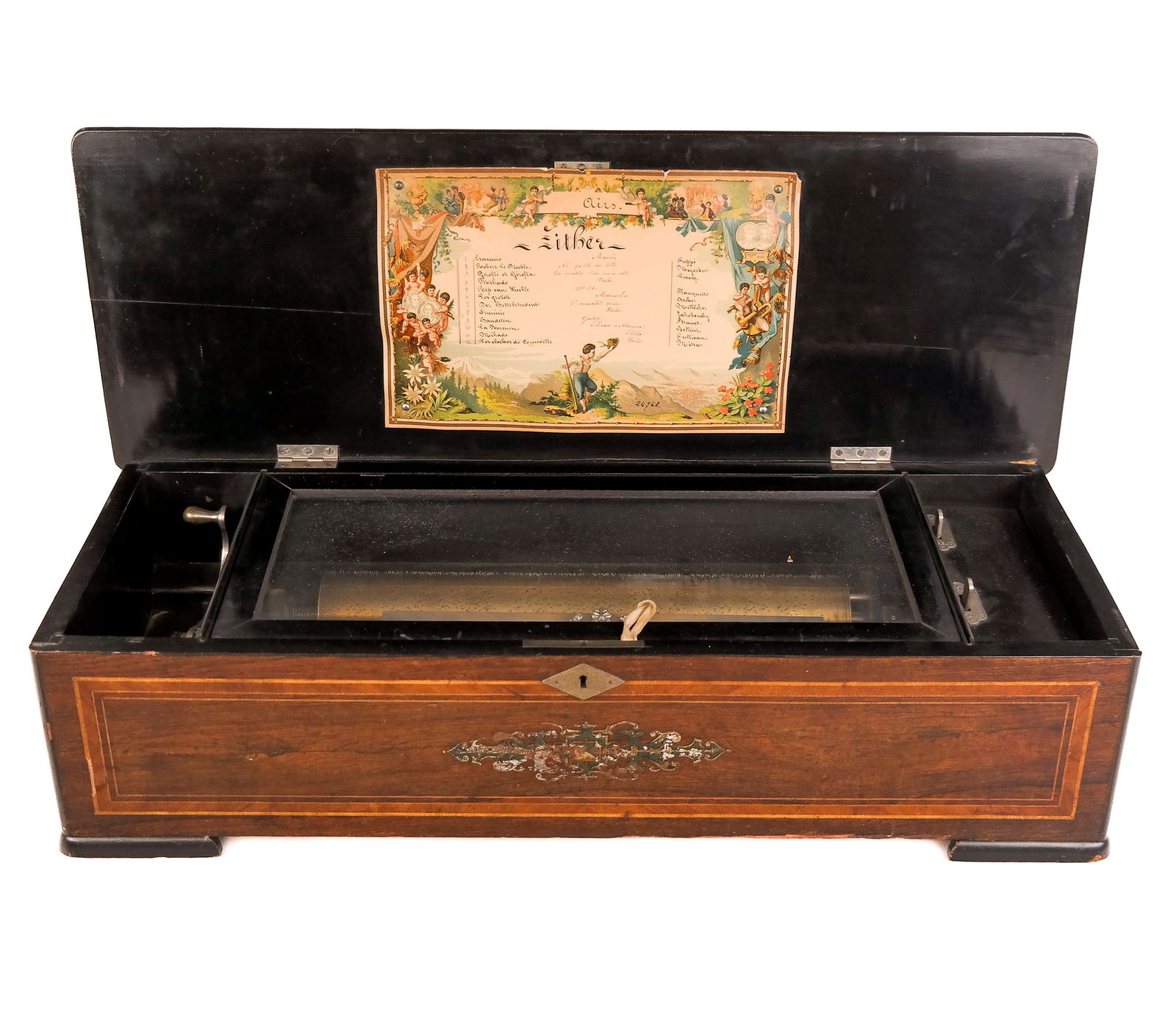 Victorian Rosewood Inlaid Music Box (1 of 19)