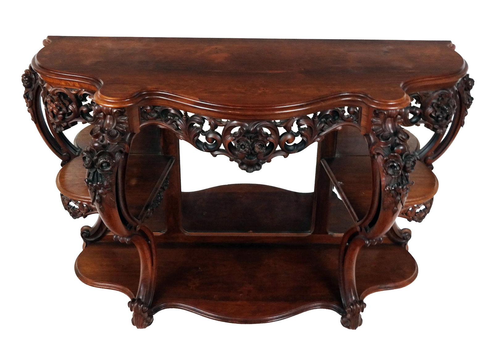 Victorian Carved Oak Mirror-Back Console (1 of 19)