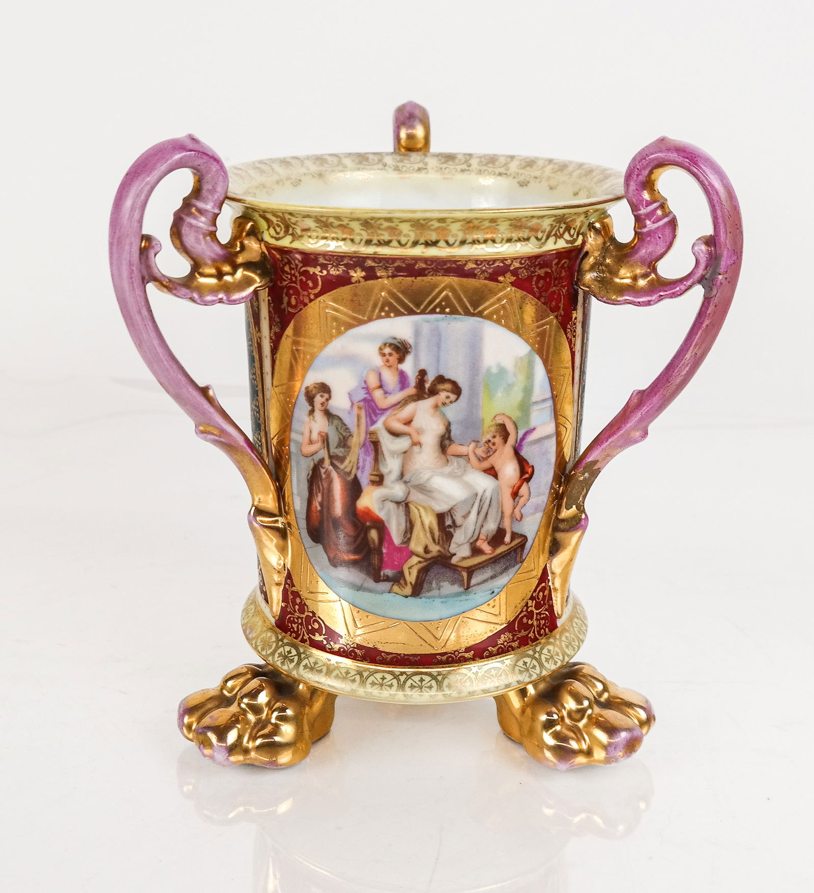 Royal Vienna Hand-Painted Porcelain Loving Cup (1 of 9)
